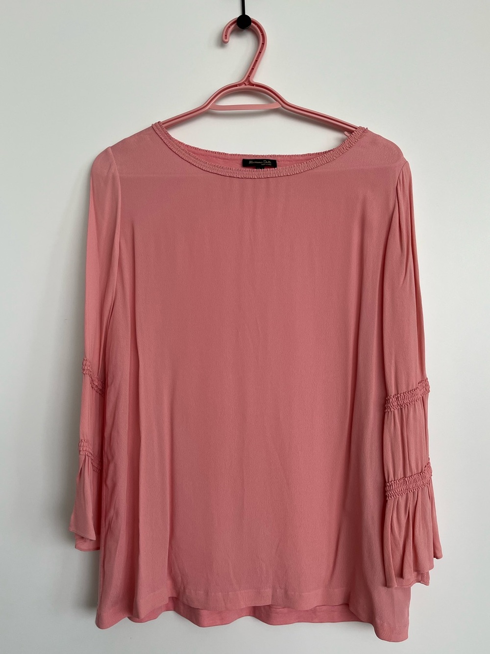 Massimo Dutti Rose-Pink Long-Sleeve Tunic Blouse / New w/o tag